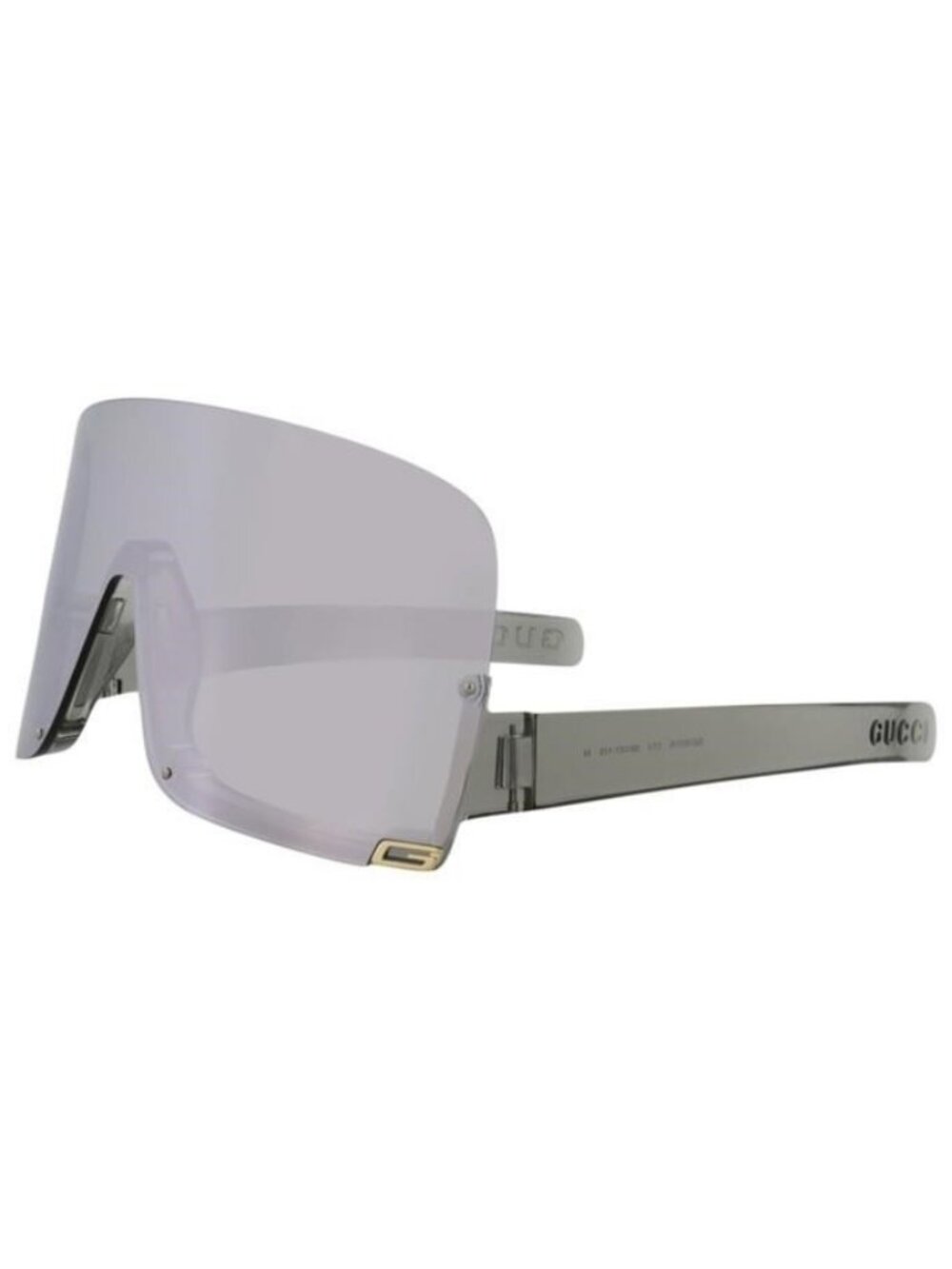 New Gucci Womens Shield/Wrap Grey Grey Silver Fashion Designer Sunglasses